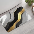 thumbnail image 2 of Black White Gold Marble Pattern Bathroom Rugs Mat,Non Slip Microfiber Bathroom Rug,Rubber Backing,Soft Bathroom Mats for Bathroom Floor,Tub and Shower,17x27in(43x68cm), 2 of 5