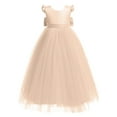 thumbnail image 4 of Krdevn Elegant Long Girls Formal Dress with Bow and Beaded for Birthday Party Pageant Gown,Size:7-8 Years, 4 of 6