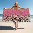 thumbnail image 2 of Glam Pink Glitter Leopard Pattern Beach Towel Microfiber Quick Dry Towels For Swimming Pool Travel Spa Sport Gym, 2 of 5
