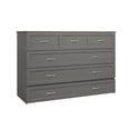 thumbnail image 1 of Atlin Designs Lit Escamotable Moderne en Bois Massif Format Grand avec Matelas, Gris, 1 of 15