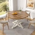 thumbnail image 4 of ChVans 47" Round Dining Table for 4 People, Rustic Farmhouse Wooden Round Table for Kitchen Living Roon Dinning Room, 4 of 7