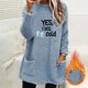 thumbnail image 1 of Heisall Womens Autumn Winter Fleece Sweatshirts Round Neck Letter Print Pocket Long Sleeve Thickened Warm Casual Daily Wear, 1 of 4