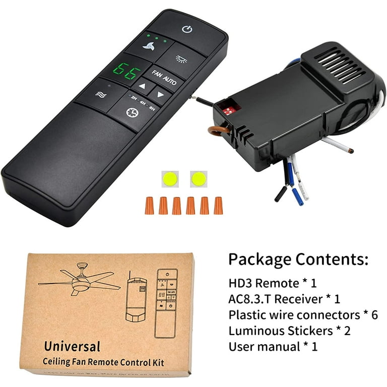 Universal Thermostatic Ceiling Fan And Light Remote Control Conversion