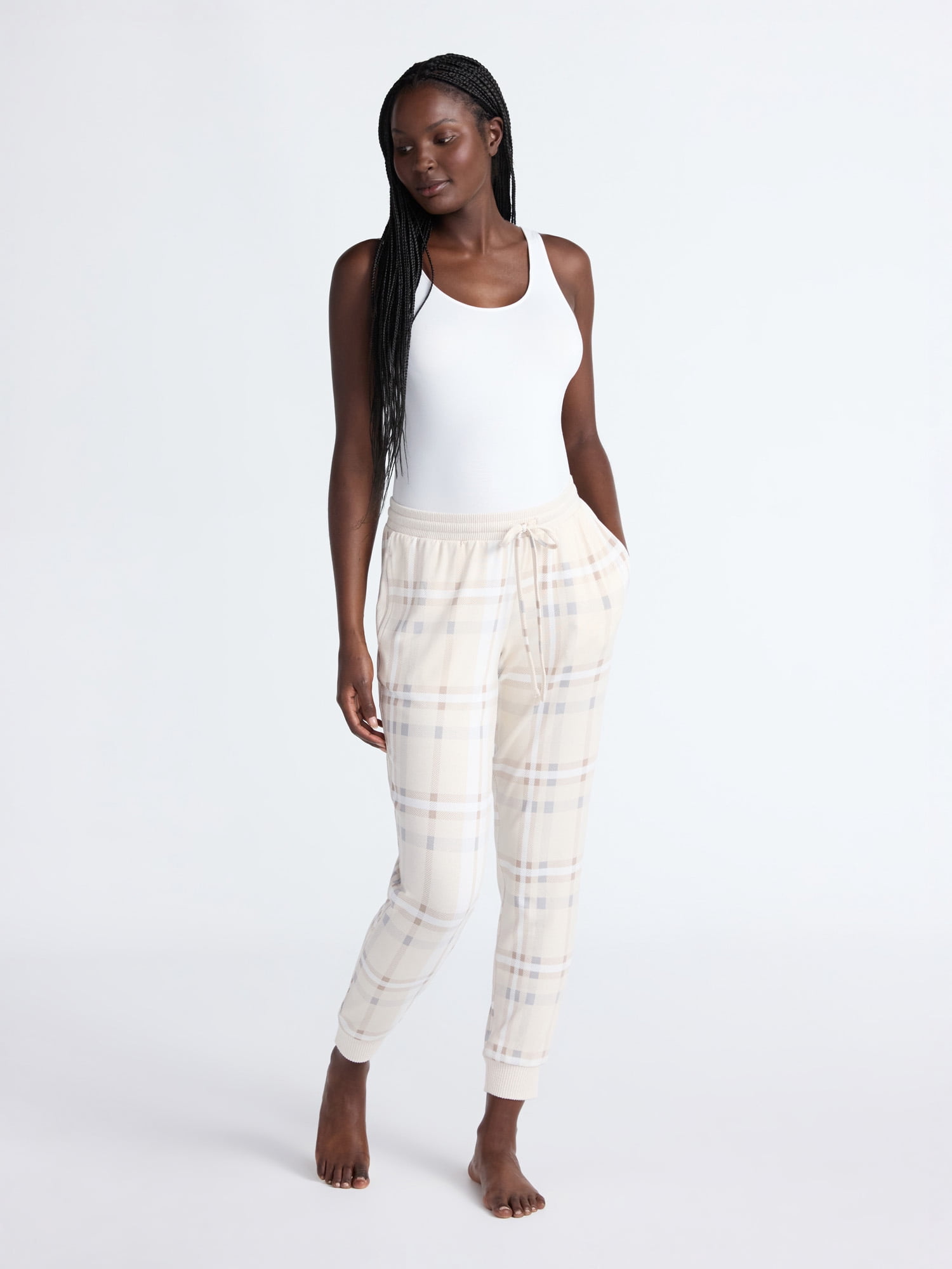 Joyspun Women's Cozy Lounge Collection Hacci Knit Sleep Joggers, 29'' Inseam, Sizes XS-3X