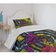 thumbnail image 4 of Ambesonne Abstract Quilted Bedspread Set 2 Pcs, Grunge Murky Trippy, Twin Size, Multicolor, 4 of 6