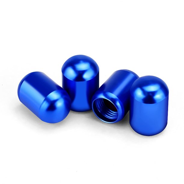Tapones para válvulas de neumáticos de coche JUSTTOP, aleación de aluminio azul oscuro