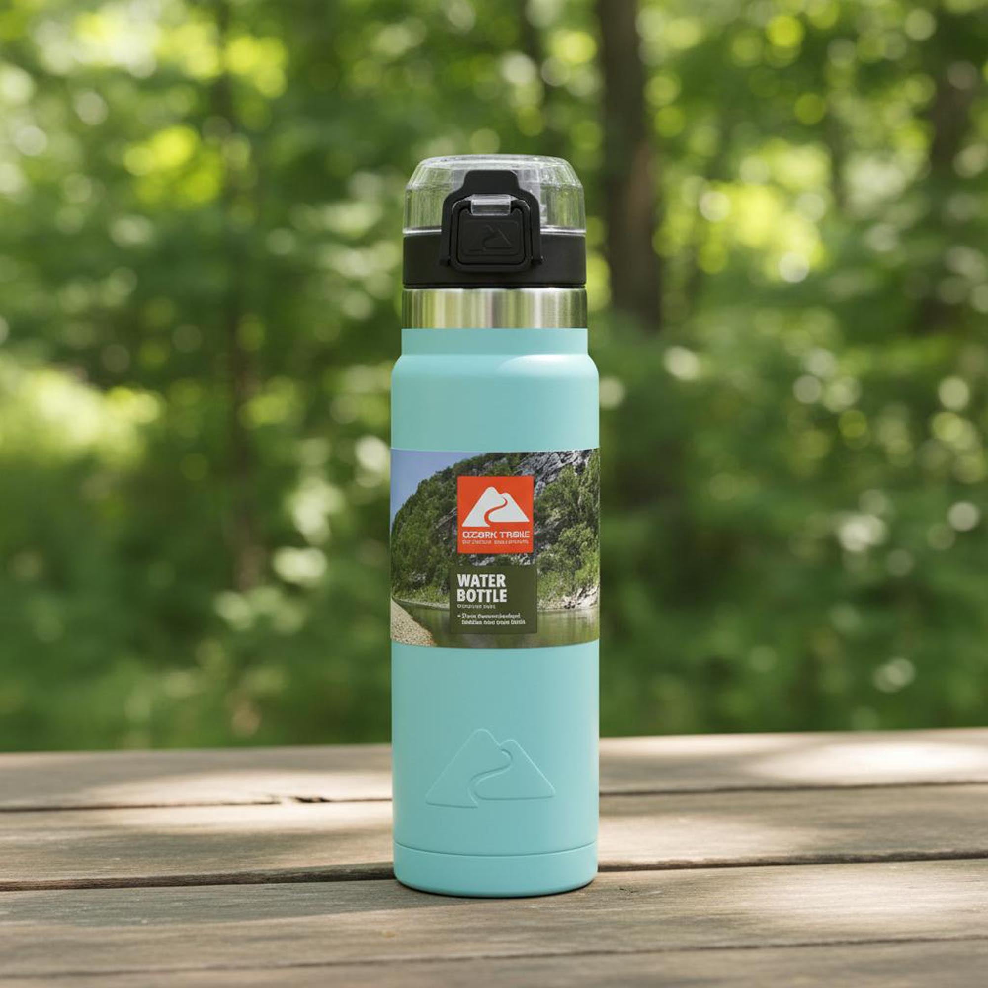 Ozark Trail 24 oz Stainless Steel Insulated Loop Carry Water Bottle, Teal