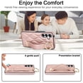 thumbnail image 4 of Finger Ring Wrist Band Phone Case Compatible with Samsung Galaxy S24 for Women Girls, Adjustable Wristband Kickstand [Stand Function] PU Leather Case Cover for Samsung Galaxy S24, Rosegold, 4 of 8