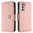 thumbnail image 7 of Faux Leather Wallet Case Compatible with Samsung Galaxy S21 FE | Classic Wrist Strap Flip Case | Ultra Slim Card Slots Stand Function Shockproof Phone Cover for Samsung Galaxy S21 FE - Coralpink, 7 of 7