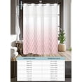 thumbnail image 6 of No Hook Cloth Fabric Shower Curtain with Snap in Liner, Pink Ombre Stripe Waterproof Shower Curtains Set with See Through Top Window, Modern Abstract Art Gradient Striped Bath Curtains Shower 60"x72", 6 of 6