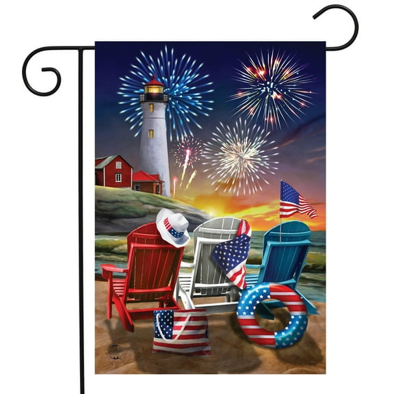 Briarwood Lane Beachfront Fireworks Fourth of July Garden Flag