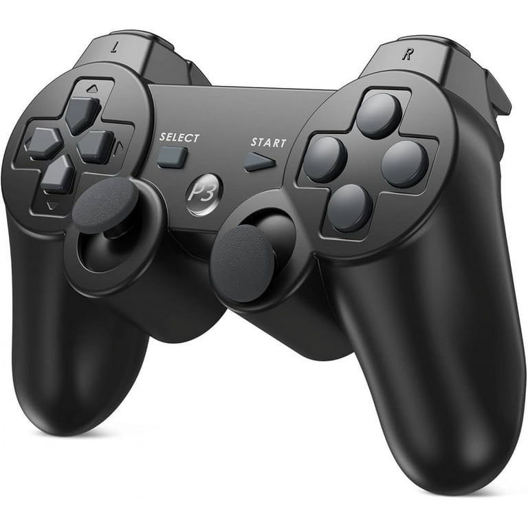 RetroFam 2 Pack PS3 Wireless Controller, Bluetooth Black
