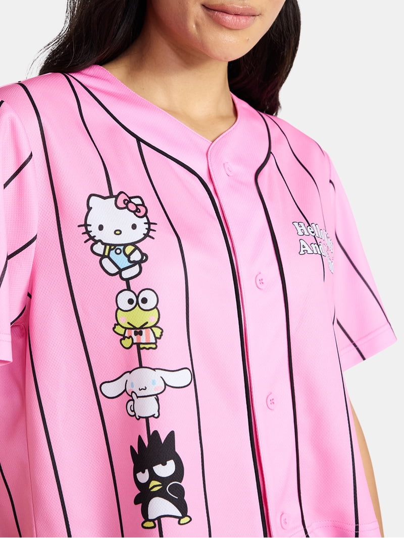 Hello Kitty Graphic Cropped Baseball Jersey, Women's - Walmart.com