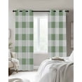 thumbnail image 3 of Fsddascl Saga Green Plaid, Farmhouse Country Buffalo Check Blackout Curtains for Bedroom/Living Room, Thermal Insulated Kitchen Curtains, Grommet Darkening Window Treatment Drapes 42"x45"x2, 3 of 8