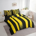 thumbnail image 3 of Erosebridal Yellow Oil Painting Bed in a Bag Twin Size,Modern Geometric Stripes Bed Set,Abstract Geometry Bedding Twin Size,Microfiber Bedroom Decorative Reversible,7 Pieces, 3 of 6