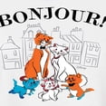 thumbnail image 3 of Disney - The Aristocats - Bonjour from the Family - Juniors Cropped Cotton Blend T-Shirt, 3 of 5