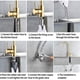 thumbnail image 3 of 1x grifo del fregadero de la cocina 304 de acero inoxidable caliente agua fría mezclador grifo cepillado oro, 3 of 8