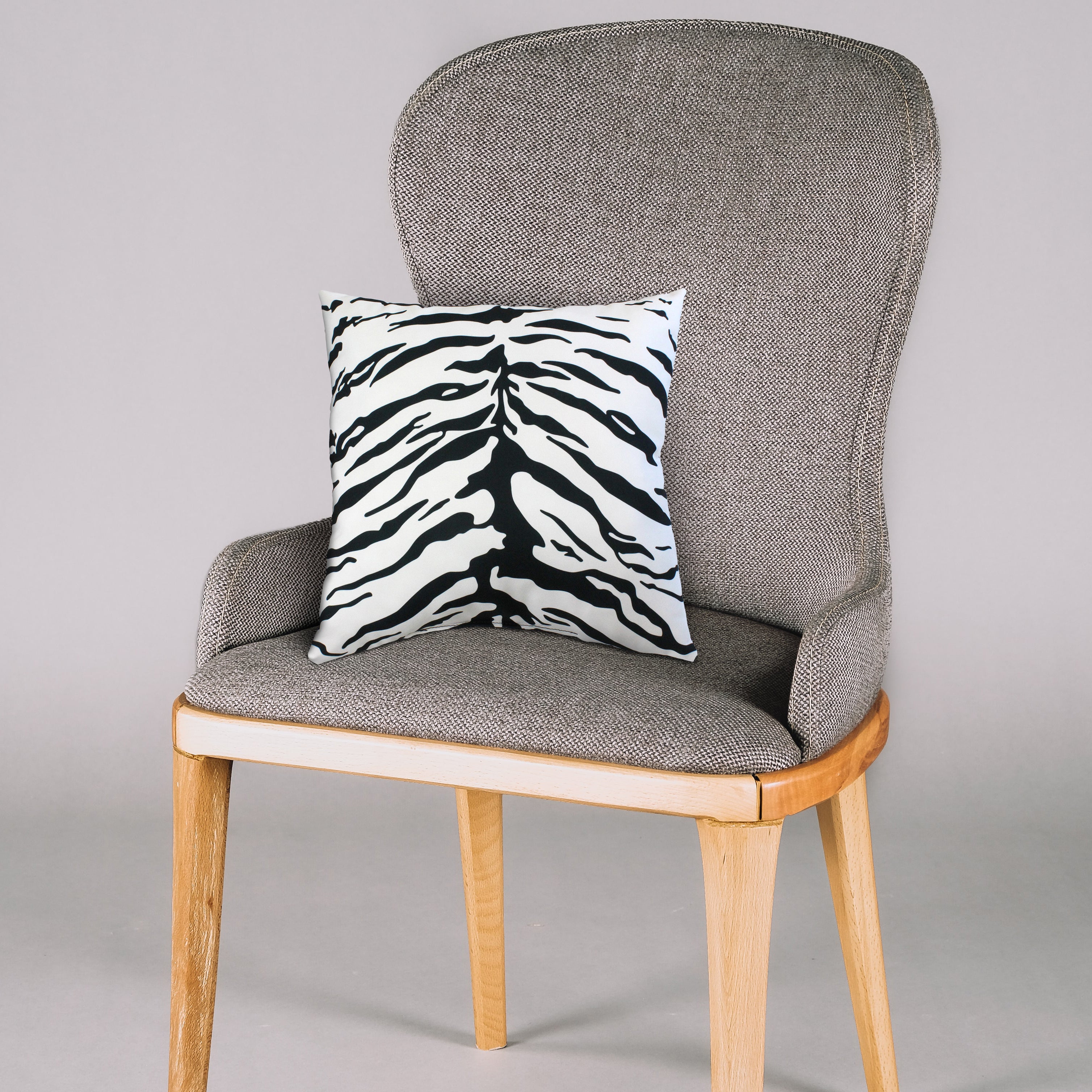 Everything Comfy Tiger Print Decorative Throw Pillow, 16x16 Inch, White,