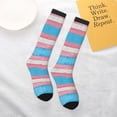 thumbnail image 6 of Women's Knee High Socks Transgender Pride Flag Outdoor Casual Tube Socks, 6 of 7