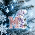 thumbnail image 7 of romoty Personalized Christmas Letter Ornaments, Cute Purple Snowman Initial Pendants, 2D Flat Acrylic Monogram Tree Car Mirror Decor, 7 of 7