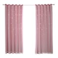 thumbnail image 1 of Cortina de ventana de 2 piezas ahuecada cortina de sombreado de estrellas cortina Purdah para el hog Abody Rosa/1m x 2.5m, 1 of 7