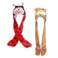 thumbnail image 1 of 2 piezas de divertido gorro de peluche de animal, cálido, bufanda, manoplas, disfraz Jirafa Mariquita, 1 of 9