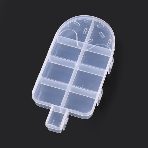 1pc Plastic Bead Containers for Small Parts Hardware and Craft Ice-lolly Clear 15.5x7.9x1.95cm