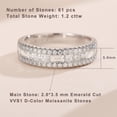 thumbnail image 2 of Anillo Newshe Jewellery Moissanite de plata 925 con pavé de esmeraldas, 2 of 9