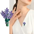 thumbnail image 2 of Yesbay Faux Crystal Lavender Flower Brooch Rhinestone Elegant Clothing Accessories Women Business Suit Lapel Pin Jewelry Gift, 2 of 7
