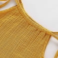 thumbnail image 4 of Mercatoo 0 to 3Y Cotton Dress for Girl Toddler Sleeveless 𝐇𝐚lter Solid Color Linen Pleated Feeling Suitable Dresses, 4 of 6