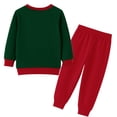 thumbnail image 3 of HILEELANG Toddler Boy Christmas Pullover and Sweatpants Set ,2 Piece Cotton with Santa Claus and Christmas Tree Applique, Green Fall Winter Clothes for Kids 4T, 3 of 9