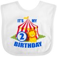 thumbnail image 3 of Inktastic Its My Birthday Circus Tent with Lion 2 Years Old Boys or Girls Baby Bib, 3 of 4