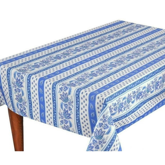 Le Cluny Lisa White Coated Cotton Tablecloth 52 Inches x 72 Inches