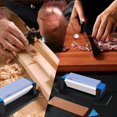 thumbnail image 2 of Knife Sharpening Stone,tri stone knife sharpener, Whetstone Knife Sharpener with Non-Slip Base, Angle Guide & Leather Strop, for Kitchen Knives and Pocket Knives and More, 2 of 12