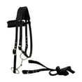 thumbnail image 1 of Brida de caballo con cabezal de rienda, arnés versátil acolchado, collar de cabeza con cojín suave, cuerda para montar a caballo, correa para encuesta Negro L, 1 of 8