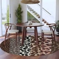 thumbnail image 3 of Round Rug 7Ft Washable Non-Slip, Animals Printed Striped Circle Area Rugs for Living Room Bedroom, Rustic Country Leopard Textured Indoor Floor Mats Carpet Runner for Home Decor Aesthetic, 3 of 8