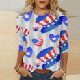 thumbnail image 2 of CHUANK Plus Hauts pour Femmes Chic Décontracté Col Rond Manches Courtes Chemises et Blouses pour Femmes T-Shirts à Imprimé Papillon du 4 Juillet pour Femmes Tunique Graphique Patriotique Tendance Haut d'Été Plage, 2 of 4