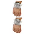 thumbnail image 3 of Cateissary Ramillete de muñeca con rosa encantadora, accesorio hermoso y femenino, ramillete de muñeca con rosa de satén hecho a mano N18 N18 plata 2piezas, 3 of 6