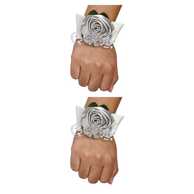 Monstrate elástica elegante, ramillete de muñeca de rosa de satén hecho a mano, femenino, decorativo y ligero Type1 NO1