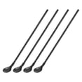 thumbnail image 1 of Unique Bargains 4Pack 8.6 'cuillères en Acier Inoxydable Pailles Réutilisables Poignée Cuillère, Noir, 1 of 5