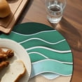 thumbnail image 4 of Round Placemats Abstract Green Brown Waves 15 inch Set of 4 Table Mats for Dining Table Ocean Modern Art Heat Resistant Non-Slip Kitchen & Home Decorative Place Mat Set, 4 of 8