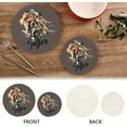 thumbnail image 4 of GZHJMY Tiger Animal Graffiti Graphic Print on Grey Pot Holders Trivets Set of 2 Round Cotton Thread Weave Potholders for Kitchens Hot Pads Table Mats Coasters for Hot Dishes, 4 of 7