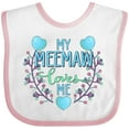thumbnail image 3 of Inktastic My Meemaw Loves Me with Flowers and Hearts Boys or Girls Baby Bib, 3 of 4