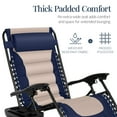 thumbnail image 4 of Best Choice Products Oversized Padded Zero Gravity Chair, Folding Outdoor Patio Recliner w/ Side Tray - Navy/Oyster, 4 of 7