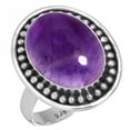 thumbnail image 1 of 925 Sterling Silver Ring For Women - Teens Violet Genuine Amethyst Gemstone Silver Ring Size 12 February Birthstone Simple Silver Ring Size 12 Halloween Gift For Sister 925 Silver Gemstone Jewelry, 1 of 6