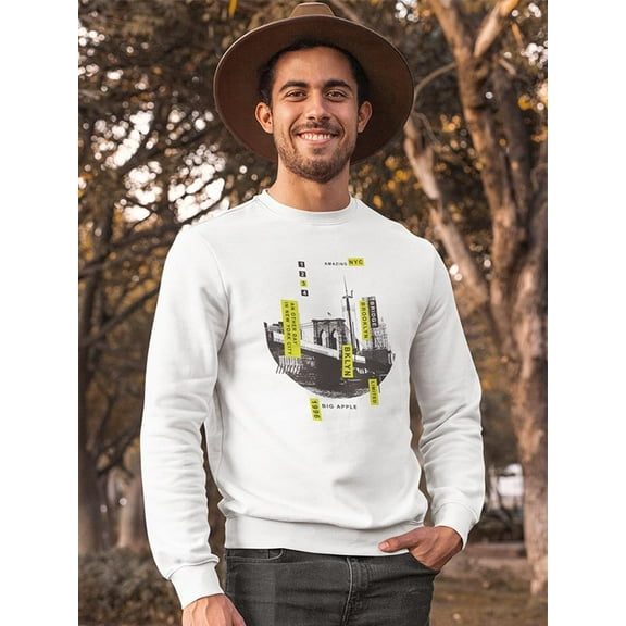 Brooklyn Bridge Urban Design. Sweatshirt Men -Image by Shutterstock, Male 5X-Large