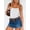 White, variant on ANRABESS Womens Square Neck Tank Tops Adjustable Spaghetti Strap Double Lined Camisole Tops Basic Slim Fitted Comfy Breathable Summer Shirts White XS