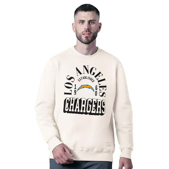 Men's MSX by Michael Strahan  White Los Angeles Chargers Whiteout Tri-Blend Sweatshirt