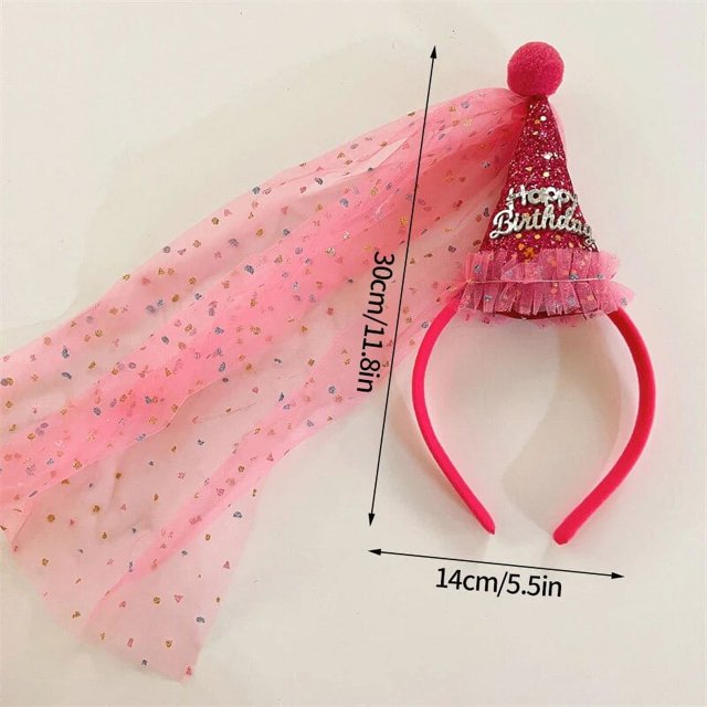 Sombrero de feliz cumpleaños para niños, diadema para Celebración de fiesta de cumpleaños, accesorios para el cabello para decoración de fiesta