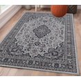 thumbnail image 2 of Linon Emerald Barton Woven Microfiber Polyester 5'x 7' Rug in Cream, 2 of 9